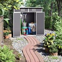 ?Breeins?6x4 ft Outdoor Storage Shed, Metal Sheds Storage Garden Shed Tool Shed with Pent Roof and