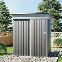 ?Breeins?3 x 5 ft Grey Outdoor Metal Storage Shed with Lockable Door