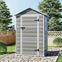 ?Breeins?Outdoor Storage Shed Kit - Perfect for storing patio furniture, grey and white