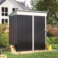 ?Breeins?Charcoal Black 3x5ft Storage Shed with Shelves
