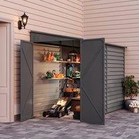 ?Breeins?Outdoor Storage Shed Waterproof Metal Tool House With Foundation Kit Patio Lean for