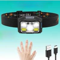 Headlamp Flashlight Super Bright LED Rechargeable Headlight with White Red Light Waterproof Motion Sensor Head Lamp for Fishing