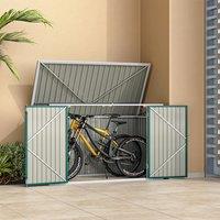 ?Breeins?Storage Shed Outdoor Metal Trash Can Shed with Hydraulic Gas Rod Lockable Garden Tool Shed
