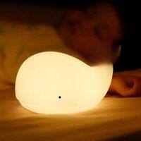 Soft Silicone Cartoon Whale Night Light For Children Room Decor USB Rechargeable Kids Bedroom Sleep Lamp Dropshipping