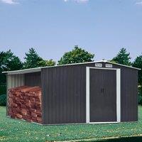 ?Breeins?10x8 Outdoor Storage Shed, Utility Metal Tool Storage with Lockable Doors and Updated Frame