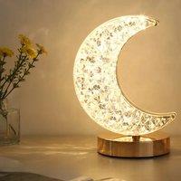 Bedroom Crystal Touch Dimming Night Light Girls Room Home Decor Aesthetics USB Bedside LED Ambient Table 3d Moon Lamp