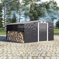 ?Breeins?8x8 FT Outdoor Storage Shed, Utility Metal Tool Storage with Lockable Doors and Updated
