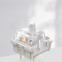 KTT Kang White V3 Switches Linear 3 Pins 45g RGB For Custom DIY Office Mechanical Keyboard Gaming Compatible Hot Swap MX Switch