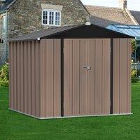 ?Breeins?8 x 6 FT Outdoor Metal Storage Shed Steel Garden Shed with Double Lockable Door Tool Storage Shed for Backyard Patio