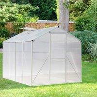 ?Breeins?Greenhouse Polycarbonate Rain Gutter Roof Vent Walk-in Aluminum Grow House Garden