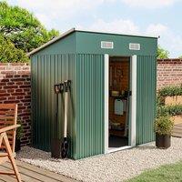 ?Breeins?4 X 6 FT Green Outdoor Storage Shed, Metal Large Shed Garden with Air Vent, 2 Slide Door