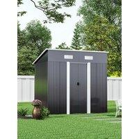 ?Breeins?4 X 6 FT Black Outdoor Storage Shed, Metal Large Shed Garden with Air Vent, 2 Slide Door
