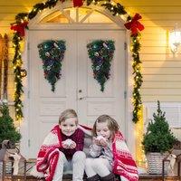 ?Lifeideas?Christmas Fence Decoration Cordless Prelit Stairs Decoration Lights Up Christmas