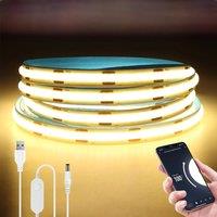 5V USB WiFi COB LED Strip Light?1M 2M 3M 5M Tuya WiFi APP COB LED Strip Light Work With Smart Life APP/Alexa/Google Home
