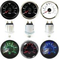Auto 52mm Oil Pressure Gauges 8 Kinds Backlight Color Marine Mechanical Pressure Sensors NPT18 M10X1 Senders with Alarm