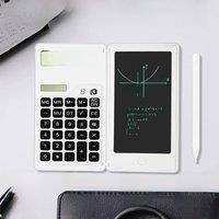 Children Calculator Draft Handwriting Notepad, University School Desktop Calculators Drawing Memo Pads, Dual Energy Power Supply