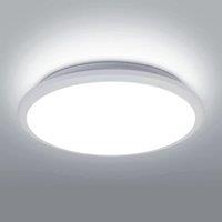 Round LED Ceiling Light, 24W Modern Ceiling Lamp, Cool White 6500K IP54, Waterproof Round Ceiling Light Fixture for Bathroom, Li
