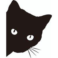 Creative Black Cat Face Peeking Car Stickers Automotive Decal Window Decoration Reflective Sticker Window Door Sticker 12*15cm