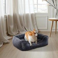 Livingandhome Soft Grey Pet Sleeping Bed for Small Medium Large Removable Dogs Puppy Bed Pet Supplies