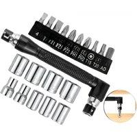 21 Piece Set Of Screwdriver Head Socket Dual Head Dual-use Wrench and 10pc Shaped Screwdriver Head and 1/4 Socket Tool