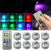 1Set Remote Control Car LED Interior Ambient Light - Colorful Adhesive Decoration for Auto Roof Foot Atmosphere Lamp 13 Colors