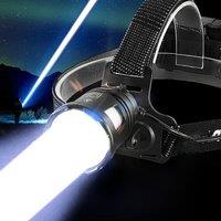 2025 New Long Lasting Outdoor LED High Power Headlamp Type-C Rechargeable Powerful Head Light 18650 Battery 3 Modes For Hiking