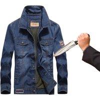 Lightweight Invisible Anti-Stab Anti-Cut Retro Denim Jacket Self-Defense Anti-Hacking Fbi Police Tactical Protective Clothing