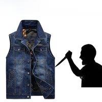 New Summer Men Anti-Cut Denim Vest Plus Size Self-Defense Hacking Tools Tactico Clothing Fbi Swat Police Stealth Protective-VEST