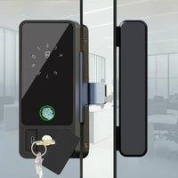 CDOK G18 Tuya Bluetooth Glass Door Smart Lock, Multi-kinetic Unlock, Suitable for Office/Courtyard Glass Door