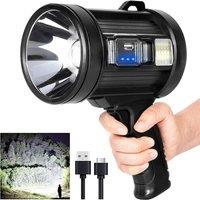 Rechargeable Spotlight, 1000,000 Lumens Handheld Hunting Flashlight Led Spot light with Cob Light