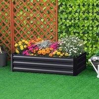 Galvanized Steel Square Raised Garden Bed Planter Box, 120cm W x 90cm D x 30cm H