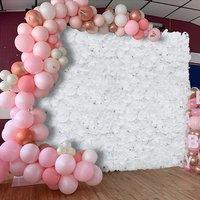 Livingandhome Artificial Plants Green Wall Panel Handcrafted White Silk Hydrangea Flower Panel