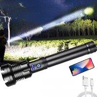 XHP390 Ultra Powerful Flashlight Zoom 5000M Long Range Torch High Power Led Flashlights Rechargeable