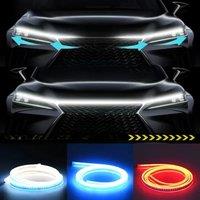 LED Car Hood Decorative Light Strip Start Scan Dynamic Ambient Light Car Daytime Running Light DRL With Turn Signal Lamp 12V
