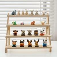 Livingandhome 4 Tier Pine Wood Desktop Display Stand, 39cm W x 32cm D x 40cm H