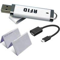 8/10 digits MIni USB 125KHZ RFID Contactless Proximity Smart Card Reader support Windows/ android/I-paid free card