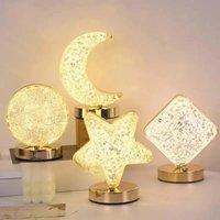 Bedroom Crystal Touch Dimming Night Light Girls Room Home Decor Aesthetics USB Bedside LED Ambient Table 3d Moon Lamp