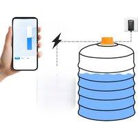 ME201R Tuya APP Ultrasonic Level Sensor with LCD Display Temperature Indicator Time Display For Water Tank Level Monitor