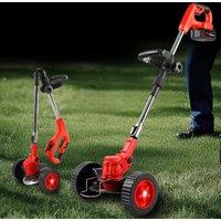 Foldable Electric Lawn Mower Li-ion Weeder Household with Wheels Multi-function Handheld Wireless Rechargeable Lawn Mower