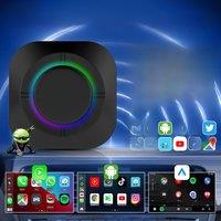 CarlinKit S2 CarPlay Ai Box LED Android 13 Streaming Box 64G/128G Qualcomm 8-Core Split Screen Car Intelligent System Play Video