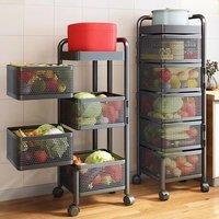 ?Lifeideas?Multi-functional Storage Rack Vegetable Basket Removable Rotating Kitchen Shelving Shelf