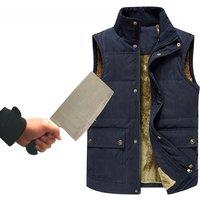 2025 Winter Men Plus Velve Anti-cut Bayonet Tactics Vest Self-defense Self-protection Warmth Security Stand-collar Fashion Vest