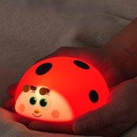 Cute Ladybug Night Light Silicone Nursery Sleeping Lamp Touch Control Nightlights USB Rechargeable Table Lamp for Baby Child