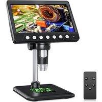 7.0" IPS Digital Microscope 1200X Zoom Coin Microscope with 8 LEDs 5MP Soldering Video Microscope for Electronics PCB Repair