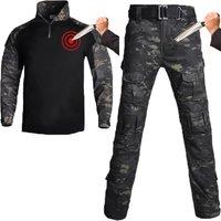 Anti stabbing anti knife safety tactical clothing slash proof self defense Multicam camouflage shirt pants Cut resistant uniform