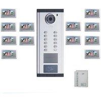 So easy! DIY 7 " TFT color LCD display visual building talk-back+RFID access control system /for 2 room, 10 pcs cards