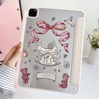 For iPad Pro 13 2024 Case Shockproof Protective Shell With Auto-sleep/Wake Up Function Tri-fold Caster Stand Tablet Cover-B1