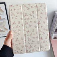 For iPad Pro 13 2024 Case Shockproof Protect Cover With Auto-sleep/Wake Up Function Tri-fold Caster Stand Tablet Shell