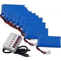 Wholesale 10pcs 3.7V 500mAh 1.85Wh 25C Li Lithium Battery 802042 XH2.54 Plug For Ubsan X4 H107L H107C H107D RC Quadcopter Drone