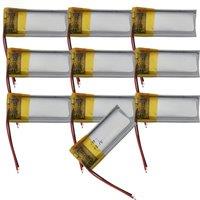 Wholesale 10pcs 3.7V 110mAh 0.407Wh Li Lithium Battery 501225 For Headphones Earphone Bluetooth Speaker Car Camera Recording Pen